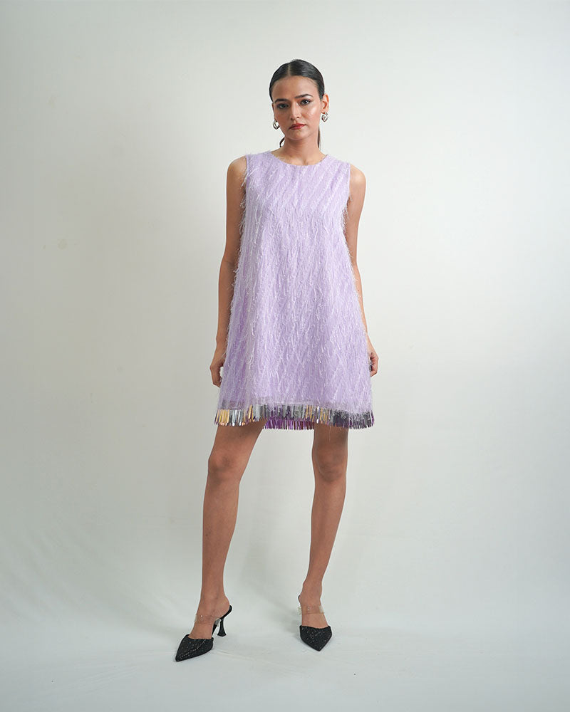 Lavender Trimmed Strap Dress