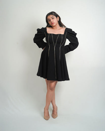 Blazer Dress with puff sleeves