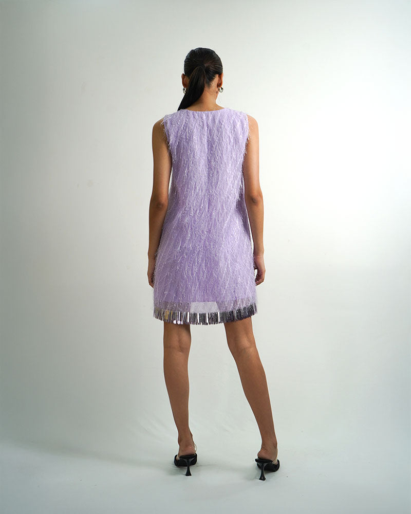 Lavender Trimmed Strap Dress