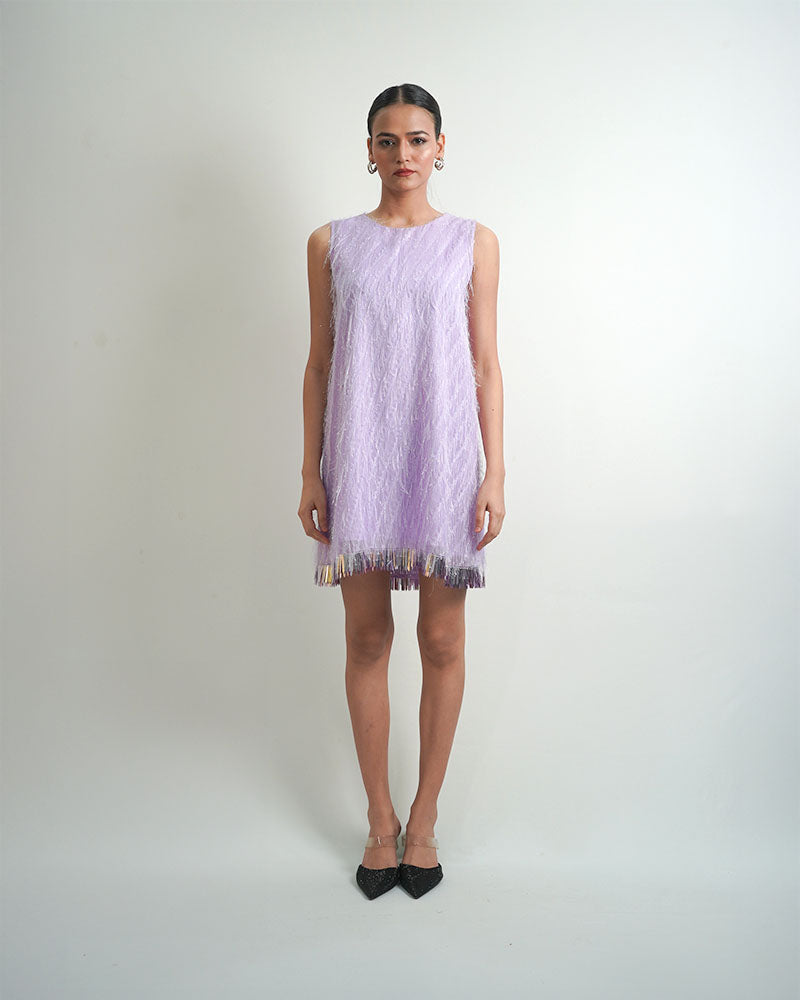 Lavender Trimmed Strap Dress