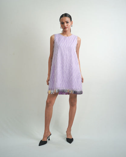 Lavender Trimmed Strap Dress