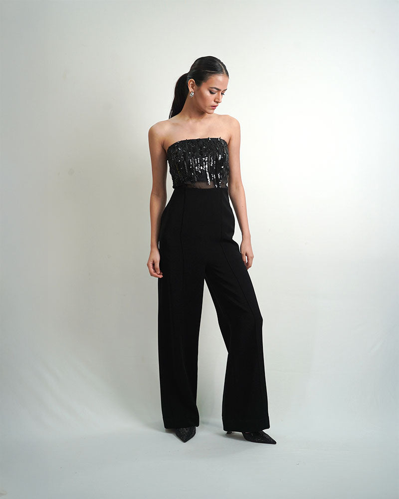 Strapless voicenote jumpsuit