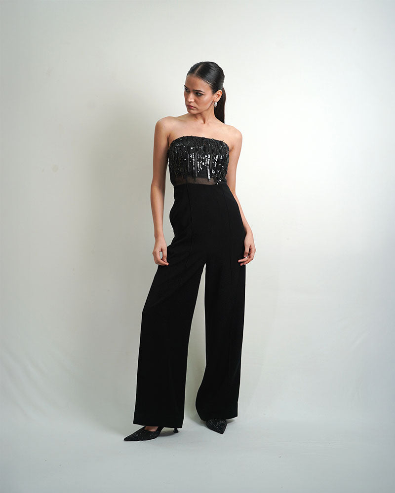 Strapless voicenote jumpsuit