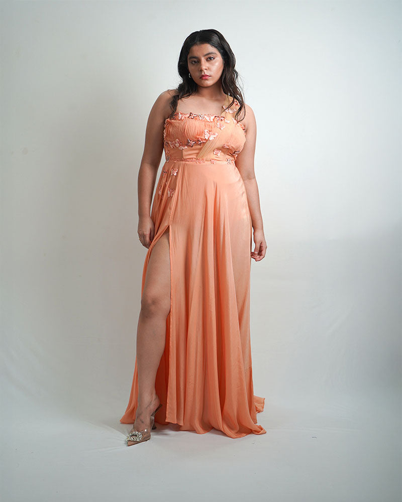 Peach Butterfly gown